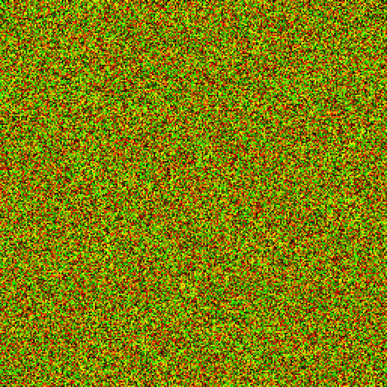 The fibre flattened in red and the row flattened in green