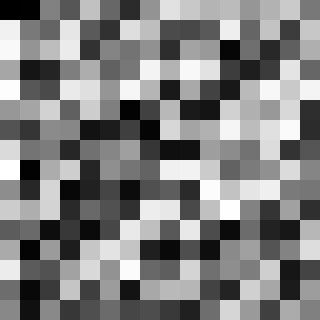The inverses of the cells 0 to 255 as grey levels, sixteen to a row