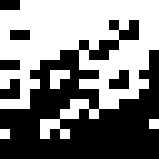 White where the inverse is more than the cell
